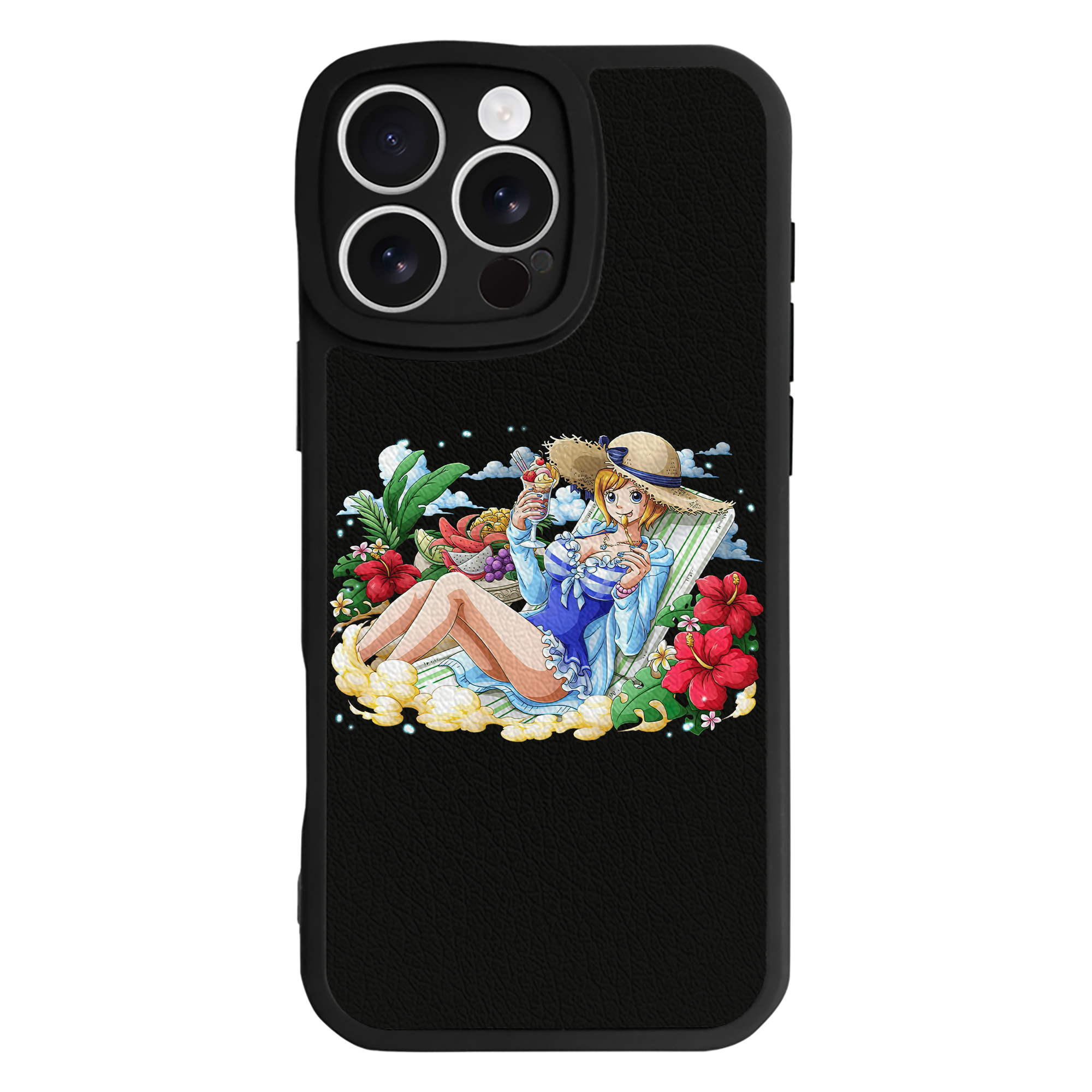 （画像用） ワンピース ナミ ONE PIECE Nami 【iPhone 16シリーズ対応】シリコンスマホケース（レザー調） 材質：シリコン